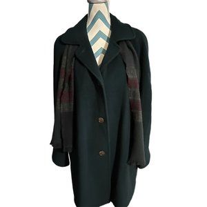 Vintage Womens Green Herman Kay wool Coat Size 1Xbutton up lined